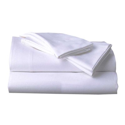 100% cotton king size plain white bed sheets for hotel