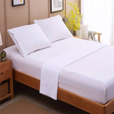 Custom 100% Egyptian Cotton Hotel King Size Elastic White Fitted Bed Sheet