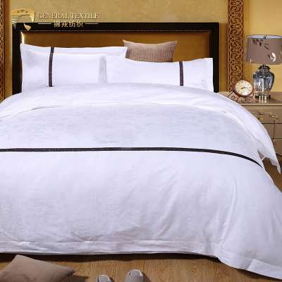 Luxury Feather Jacquard design 100% cotton Bedding Comforter Sets  for hotel