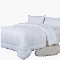 All-Season White  Hypoallergenic Polyester Fill Machine Washable Duvet Down Alternative Quilted Comforter